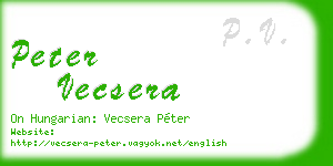 peter vecsera business card